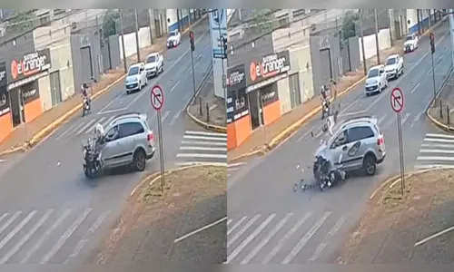 Câmera flagra acidente envolvendo motociclista em Apucarana; veja