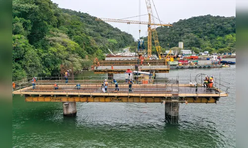 Obras da Ponte de Guaratuba chegam a 22,6% de execução