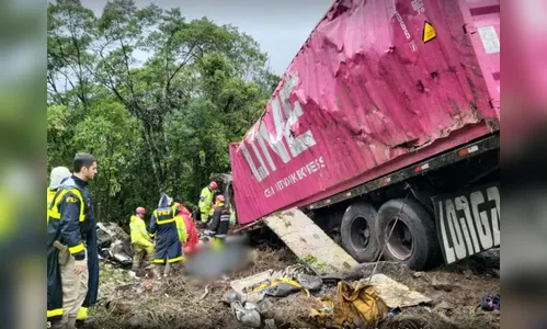 Acidente no PR: 'Van capotou e caminhão passou por cima', diz delegado