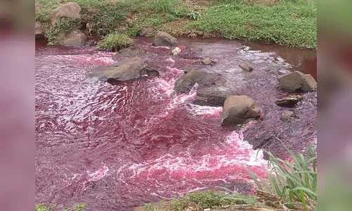 Rio fica vermelho e chama a atenção de moradores; saiba o que houve