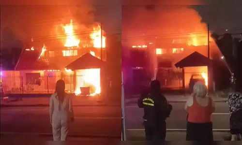 Vídeo mostra desespero de moradores após casa ser destruída por fogo