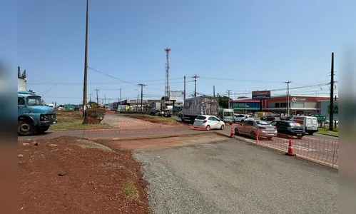 Obra do novo Trevo do Catuaí altera tráfego de veículos em Maringá