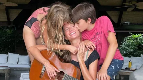 Gisele Bündchen e os filhos, Vivian e Benjamin