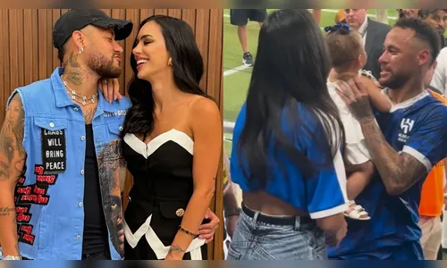 Neymar ganha carinho de Bruna Biancardi e Mavie