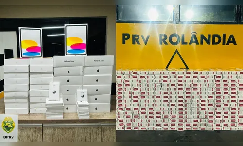 Cigarros e aparelhos da Apple são apreendidos na PR-986 em Rolândia