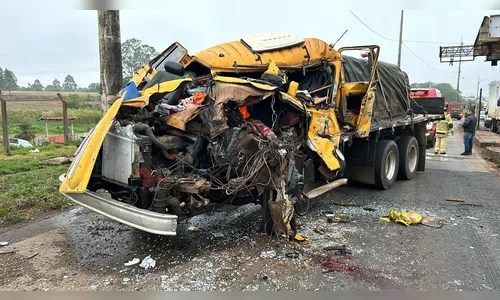 Caminhoneiro fica em estado grave após acidente no pedágio na BR-369