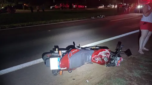 O motociclista ocupava uma Honda Twistter 250 e foi atropelado por um Wolkswagen Spacefox.