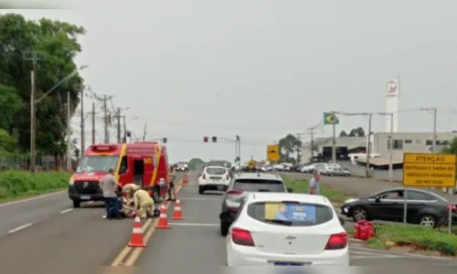 Acidente entre moto e carro deixa motociclista ferido em Apucarana