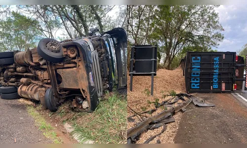 Motorista fica ferido em tombamento no Contorno Norte em Apucarana