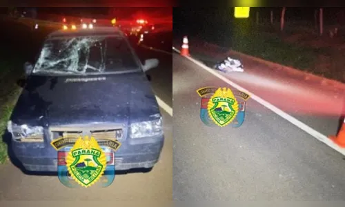 Pedestre de 59 anos morre após ser atropelado por carro na PR-160