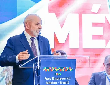 Presidente da República, Luiz Inácio Lula da Silva, durante a abertura do Seminário Empresarial México-Brasil