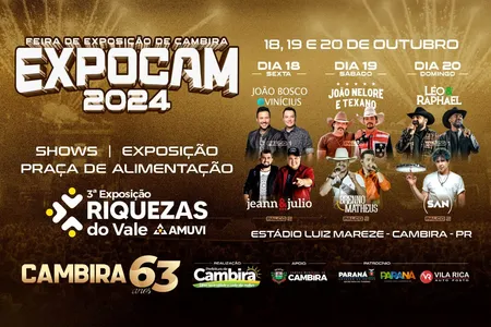 Programação da Expocam em Cambira