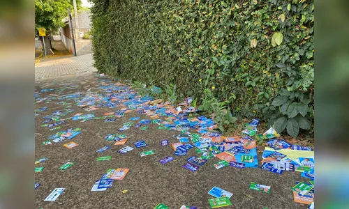 Ruas de Apucarana amanhecem sujas de santinhos; prática é crime