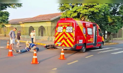 Motociclista de 71 anos fica ferido após acidente em Apucarana