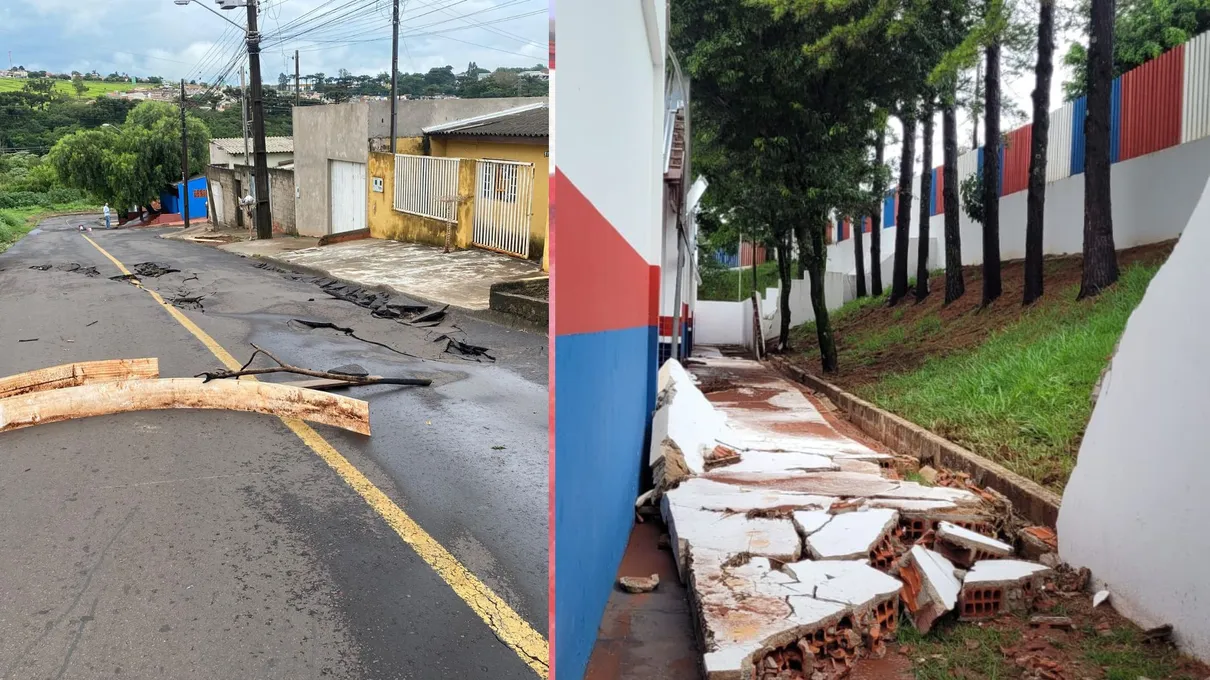 Chuva causou estragos em Apucarana nesta segunda-feira (2)