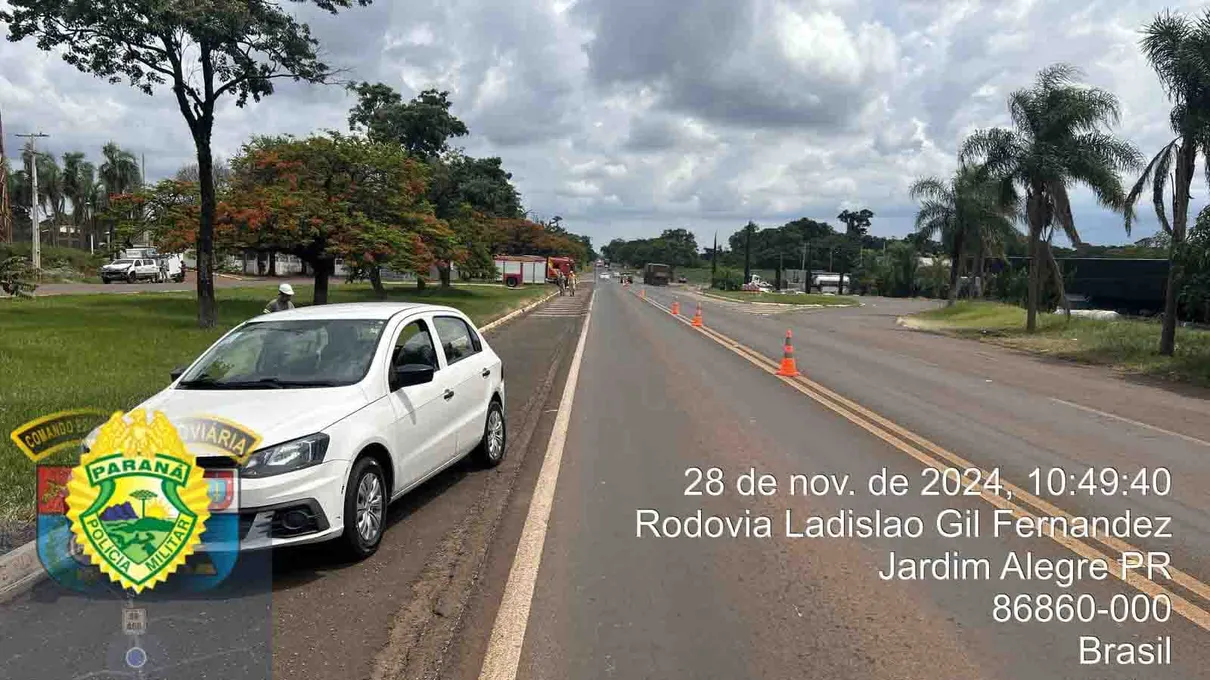 Colisão ocorreu próximo ao Cemitério Municipal de Jardim Alegre