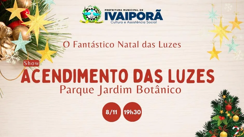 O evento acontece às 19h30 no Parque Jardim Botânico