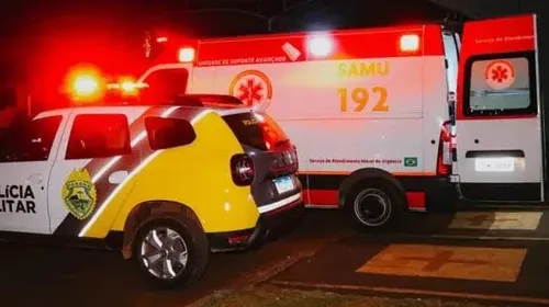 A vítima foi encaminhada ao unidade hospital pelo Samu