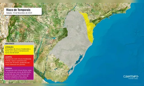 Chuva forte e ventos de 60 km/h atingem o Paraná