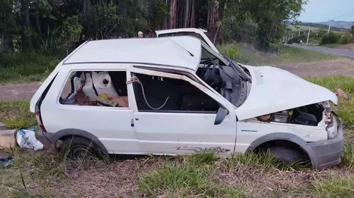 Capotamento foi nas proximidades da pista de laço do Joelcio