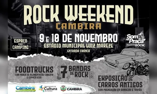 Cambira terá 'fim de semana de rock'; confira a programação