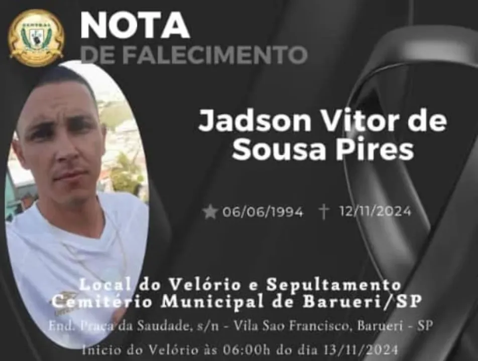 Familiares publicaram mensagem de pesar pela morte de Jadson Pires