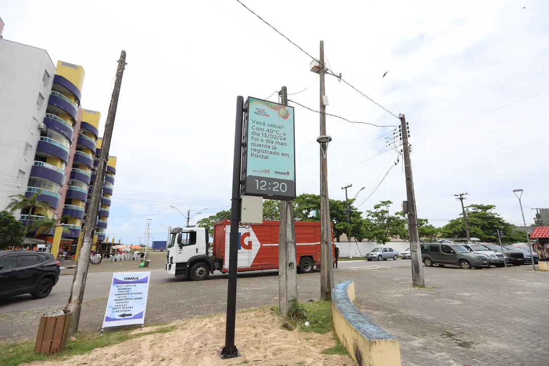 Painéis do Simepar que foram instalados no Litoral