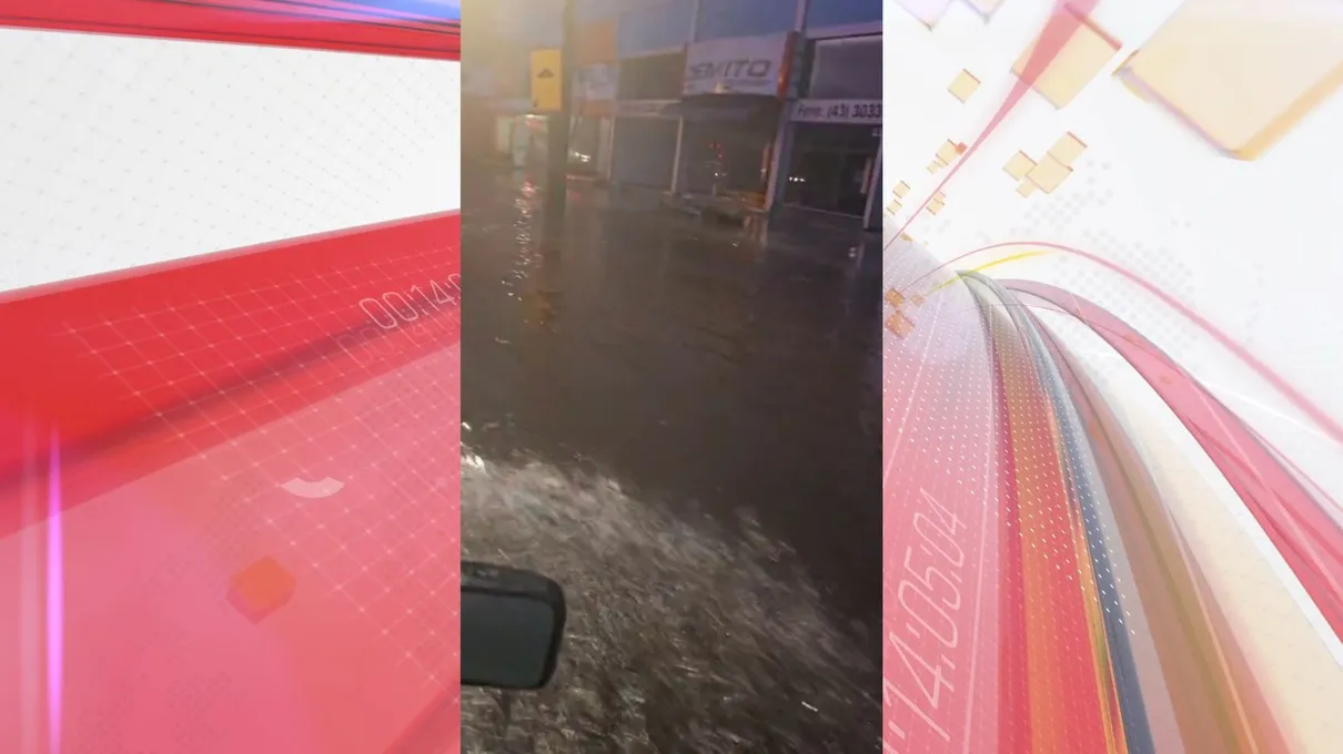 Trecho da avenida ficou alagado após chuva