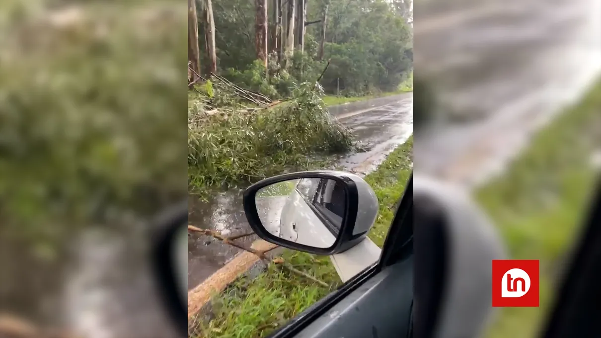 Um forte temporal atingiu Jandaia do Sul, no norte do Paraná, no início da tarde deste sábado (7)