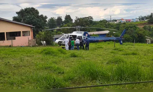 Após acidente em Rosário do Ivaí criança é transferida de helicóptero