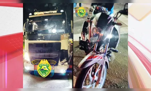 Pedestre morre após ser atropelado por caminhão e moto na PR-445