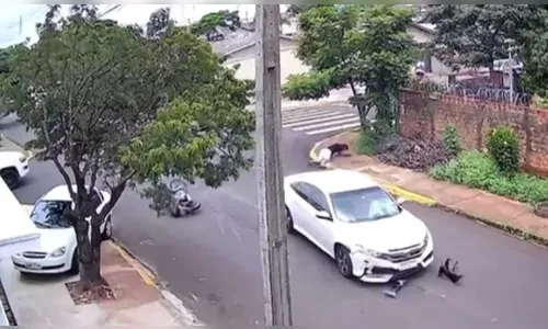 Câmera flagra acidente que deixou motociclista ferido em Apucarana