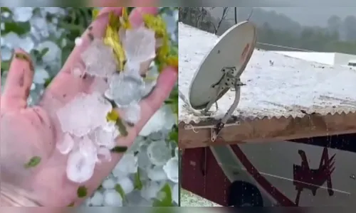 Chuva de granizo atinge cidade do Paraná e transforma paisagem; vídeo