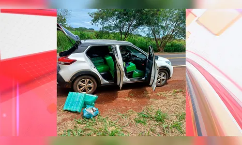 PRF apreende carro furtado com quase 400 kg de drogas na BR-369