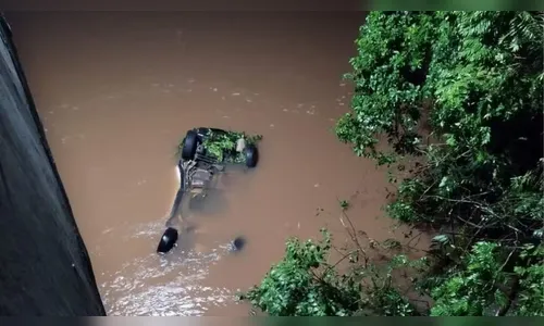 Motorista morre após carro cair de ponte e ficar submerso em rio no PR