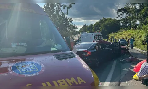 Grave acidente deixa três mortos e quatro feridos na BR-476 no Paraná