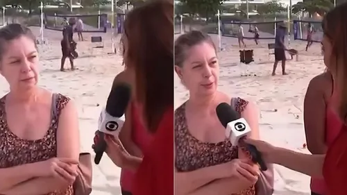 Ela se aproximou de uma senhora que permaneceu próxima à equipe