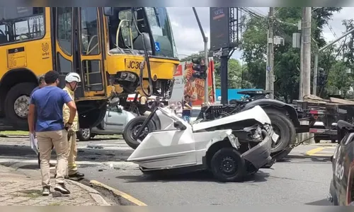 Ônibus envolvido em engavetamento com morte teve falha mecânica