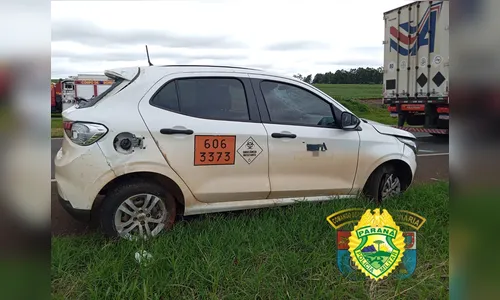 Capotamento na PR-986 mobiliza Corpo de Bombeiros em Rolândia