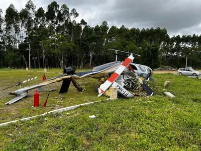 Helicóptero caiu no interior de Santa Catarina