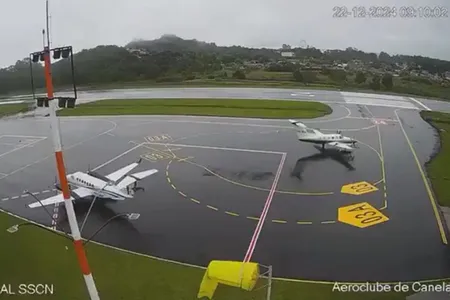 Imagens das câmeras de segurança do Aeroclube de Canela