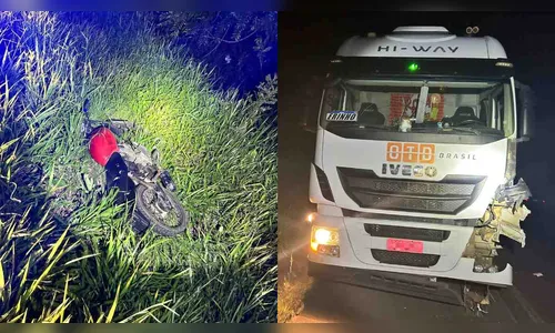Motociclista morre após bater de frente com carreta na BR-153 no PR