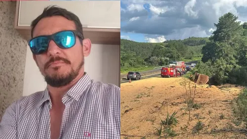 Leandro Kiste dirigia um caminhão que tombou na BR-376