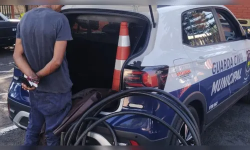 Ladrão de fios é preso pela GCM próximo à Prefeitura de Apucarana