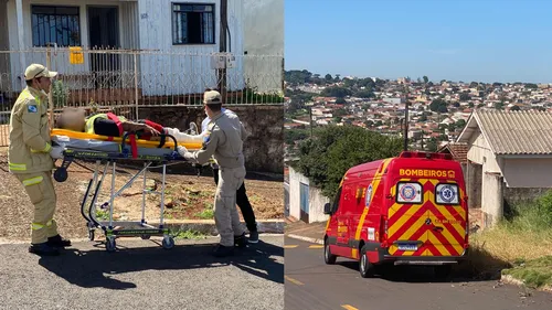 O homem não utilizava equipamentos de segurança para evitar acidentes graves enquanto realizava o trabalho.