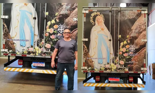 Caminhoneiro de Apucarana leva Virgem de Lourdes pelas estradas do PR