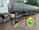 Motociclista fica ferido em batida com caminhão na PR-218 em Arapongas
