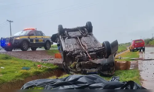 Homem de 55 anos morre em capotamento na BR-163 no Paraná