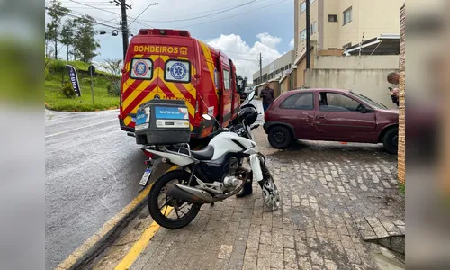 Motociclista tem suspeita de fratura após acidente em Apucarana