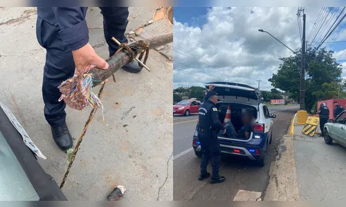 GCM prende em flagrante dupla que furtava fios na 'Minas Gerais'